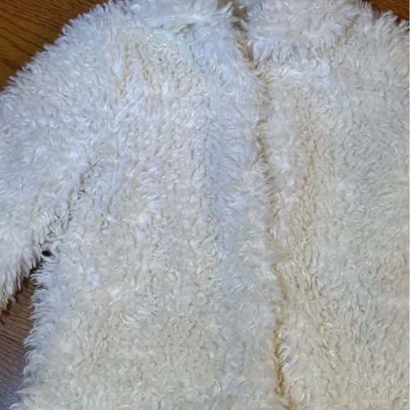 Janie & Jack Girls Plush Sherpa Jacket Ivory Size 10-12 - Picture 4 of 6